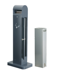 Poubelle de tri - Cendrier poubelle sur pied TERAMEG 3750 - mobilier de tri écologique, poubelle de tri sélectif, bac de tri