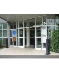 Poubelle de tri - Cendrier poubelle sur pied TERAMEG 3750 - poubelle compartimentée, station de tri moderne, poubelle de tri