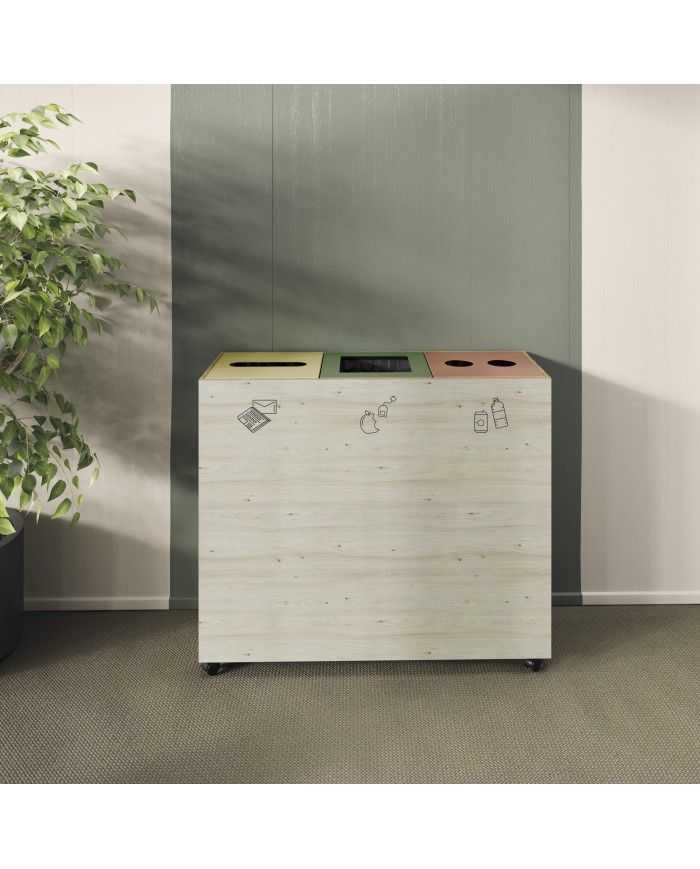 Corbeille tri sélectif TERAPICK - WOOD