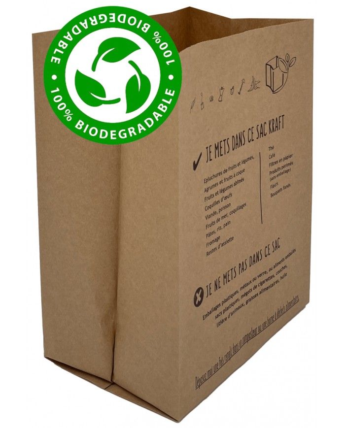 Sacs KRAFT 7L : 100% compostables et biodégradables