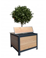 Composteur biodéchets Arbocycle avec ouverture pour dépôt des déchets organiques