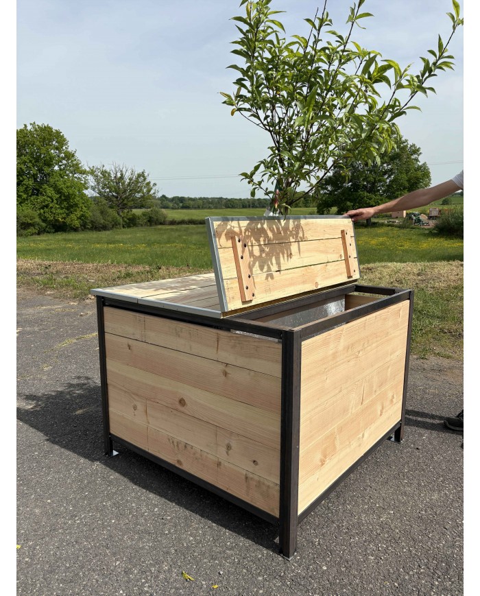 Composteur biodéchets Arbocycle avec panneau explicatif