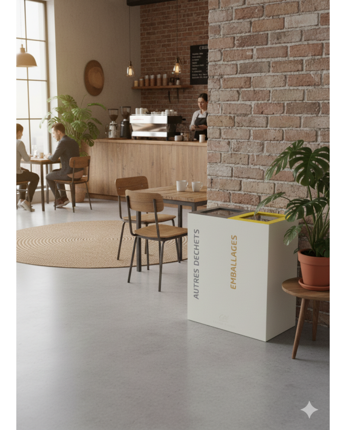 Poubelle de tri modulaire TERABIFLEX avec deux flux de déchets