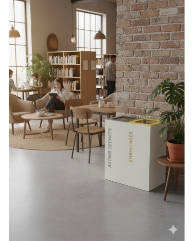 Poubelle de tri sélectif TERABIFLEX à 2 bacs pour espaces professionnels Poubelle de tri sélectif TERABIFLEX à 2 bacs pour espaces professionnels