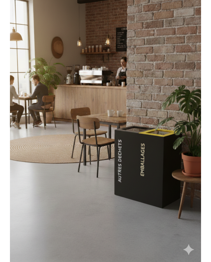 Poubelle de tri double bac TERABIFLEX pour tri des déchets