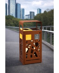 Poubelle tri sélectif TERABEL 2 x 60 L - Corten Mat - Extérieur