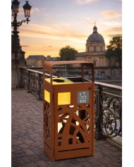 Poubelle tri sélectif TERABEL 2 x 60 L - Corten Mat - Extérieur