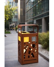 Poubelle tri sélectif TERABEL 2 x 60 L - Corten Mat - Extérieur