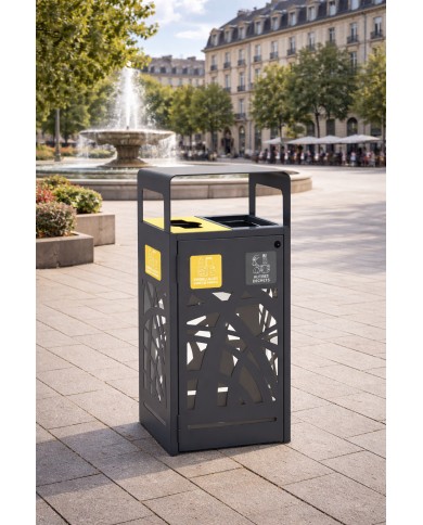 Poubelle tri sélectif TERABEL 2 x 60 L - Anthracite Mat - Extérieur