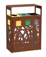 Poubelle tri sélectif TERABEL 3 x 60 L - Corten - Extérieur