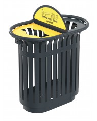 Poubelle tri sélectif TERALIP 2 x 60 L - Avec Totem - Anthracite Mat - Extérieur