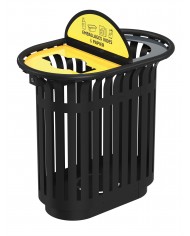 Poubelle tri sélectif TERALIP 2 x 60 L - Avec Totem - Gris Manganèse - Extérieur