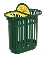 Poubelle tri sélectif TERALIP 2 x 60 L - Avec Totem - Vert Mousse - Extérieur