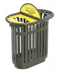 Poubelle tri sélectif TERALIP 2 x 60 L - Avec Totem - Vert Olive - Extérieur