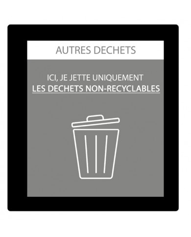 Sticker adhésif GRIS pour plaque signalétique poubelle tri sélectif TERAFLEX - Flux Autres déchets