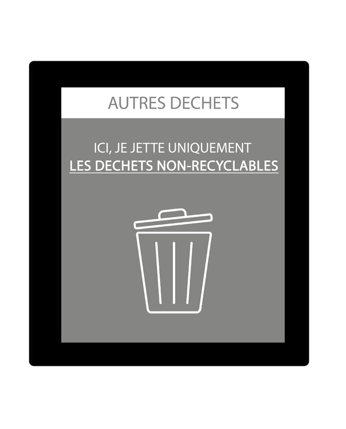 Sticker adhésif GRIS pour plaque signalétique poubelle tri sélectif TERAFLEX - Flux Autres déchets