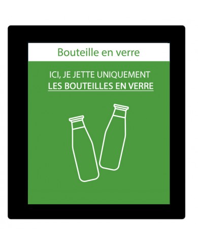 Sticker adhésif VERT pour plaque signalétique poubelle tri sélectif TERAFLEX - Flux Verre