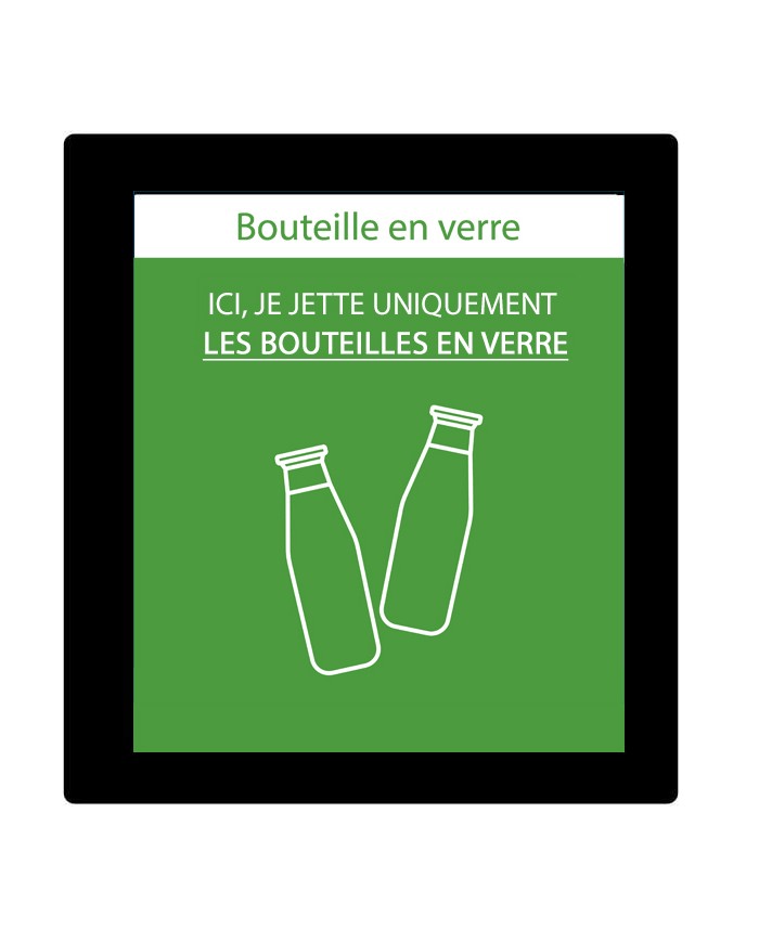 Sticker adhésif VERT pour plaque signalétique poubelle tri sélectif TERAFLEX - Flux Verre