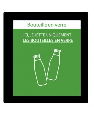 Sticker adhésif VERT pour plaque signalétique poubelle tri sélectif TERAFLEX - Flux Verre