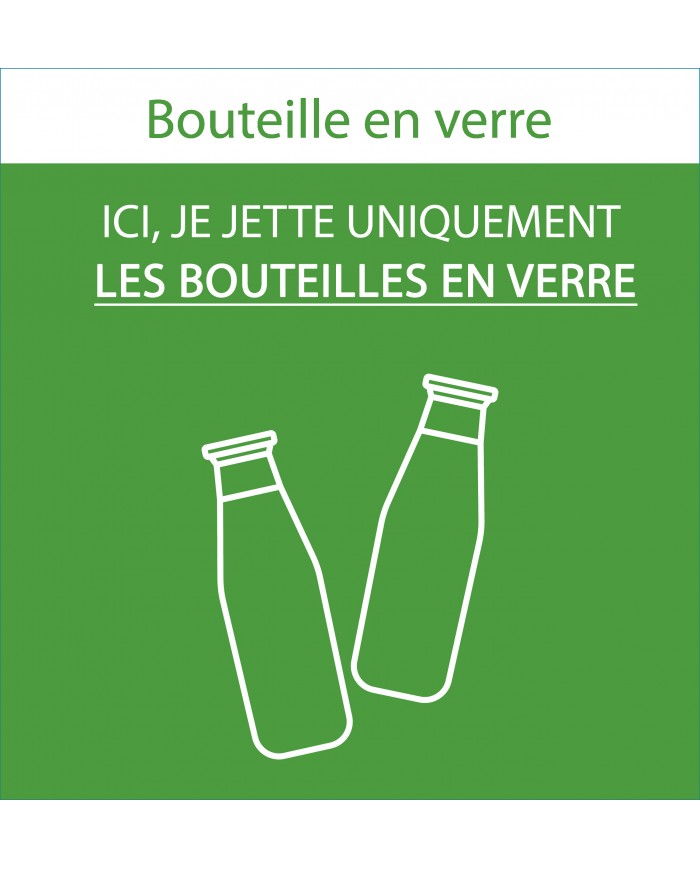 Sticker adhésif VERT pour plaque signalétique poubelle tri sélectif TERAFLEX - Flux Verre