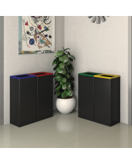 Corbeille de tri sélectif en acier 42L