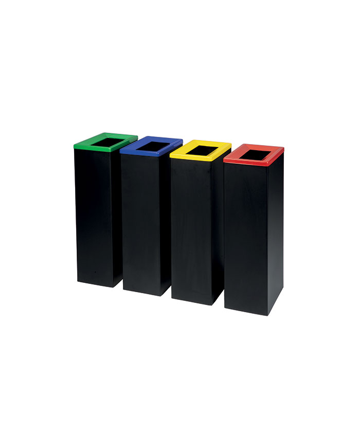 Corbeille tri sélectif en acier 60L