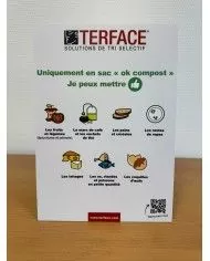 Poubelle de tri - design TERAFLEX 65L - MARRON BIODECHETS - Corps Gris Manganèse - Sans marquage - mobilier de tri écologique,