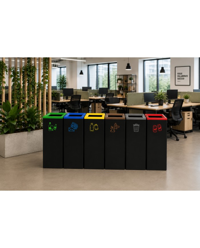 Corbeille de tri sélectif en acier 42L