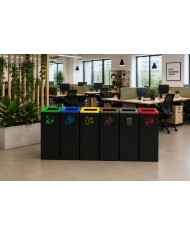 Corbeille tri sélectif en acier 60L