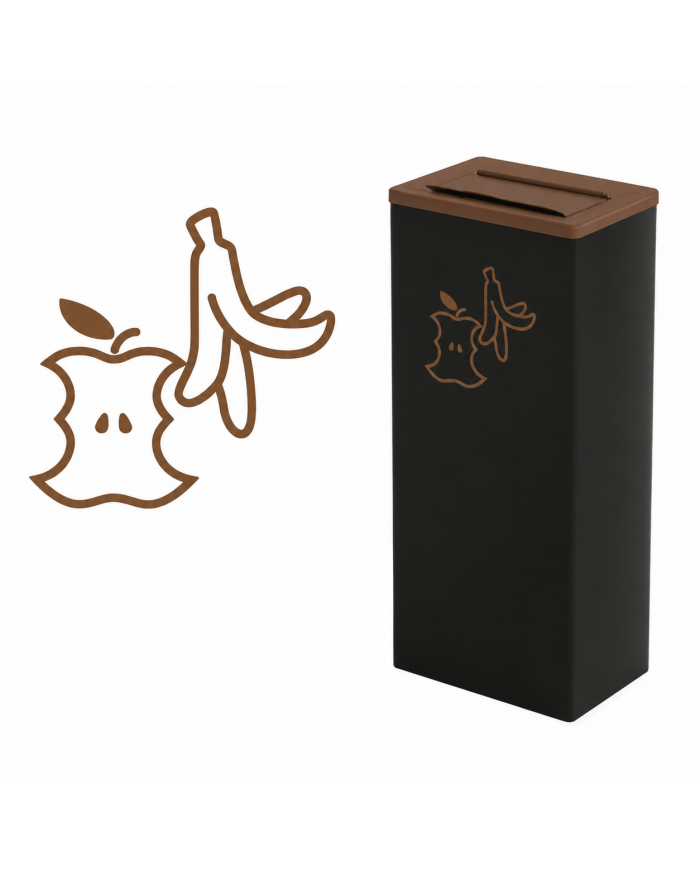 Corbeille de tri sélectif en acier 42L - BIODECHETS