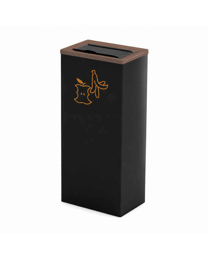 Corbeille de tri sélectif en acier 42L - BIODECHETS