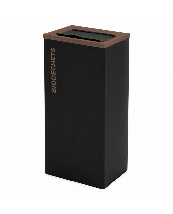Corbeille de tri sélectif en acier 42L - BIODECHETS